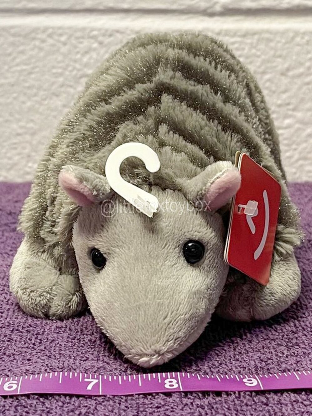Aurora Mini Flopsie Armadillo Plush 2025 WT Gray Wildlife Realistic ESSA Toy Wow